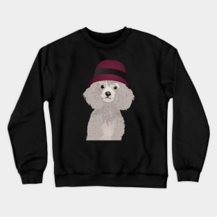 Sweet Poodle with Cloche for Poodle Parents Crewneck Sweatshirt